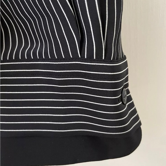 Rag & Bone Victor Silk Black White Striped 100% Silk Wrap Blouse Size Small - Picture 5 of 8